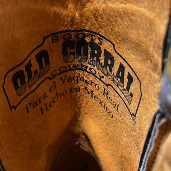 Old Corral Mens Black Harness Square Toed Boots Size 11.5 - Picture 6 of 15